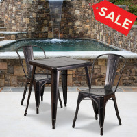Flash Furniture CH-31330-2-30-BQ-GG Antique Metal Table Set in Black